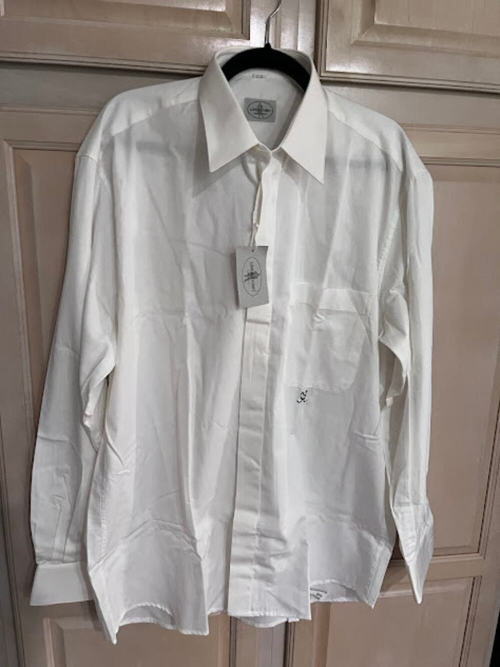 Vintage New Linea Uomo Shirt Button Down Dress White 16x41
